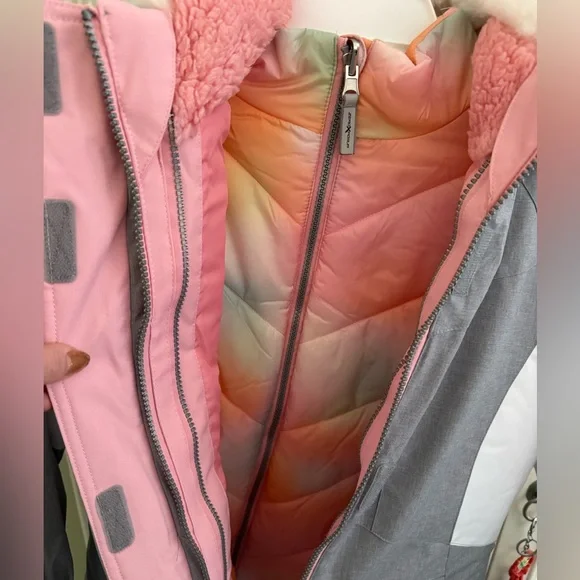 ZeroXposur Size 10/12 Pink and Gray Kids Ski Jacket